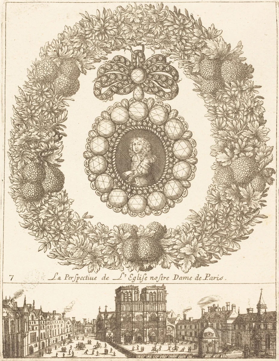 La perspective de l'englise Nostre Dame de Paris by François Le Febvre, print, 1665