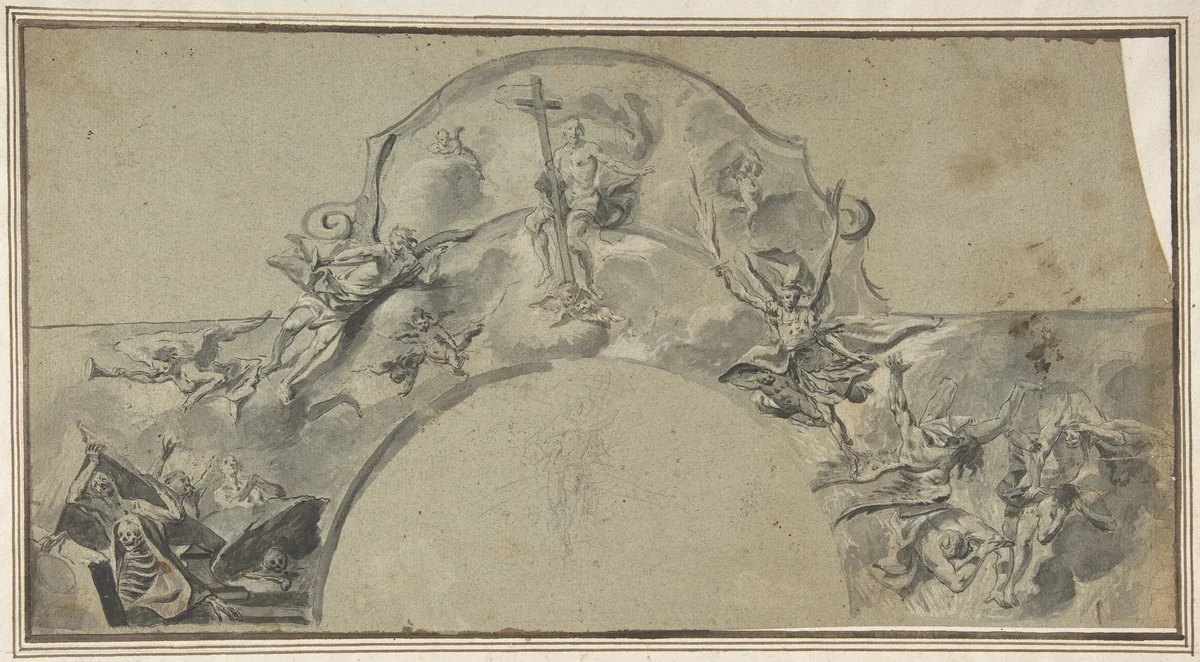 Christ as Judge by Gottfried Bernhard Goetz, drawing, 1708-1774