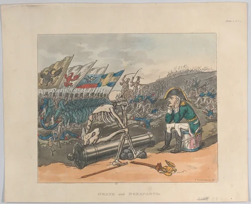 Death and Bonaparte, The Two Kings of Terror by Thomas Rowlandson, print, 1814