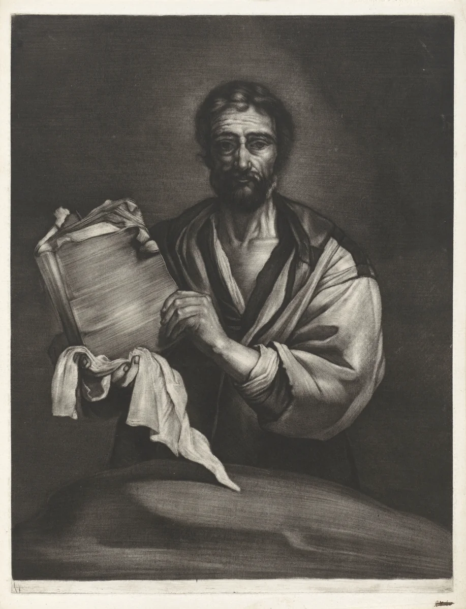 Filosoof met boek by Bernard Vaillant, print, 1672