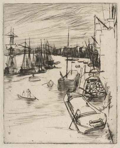 Little Wapping (The Little Rotherhithe) by James McNeill Whistler, print, 1861