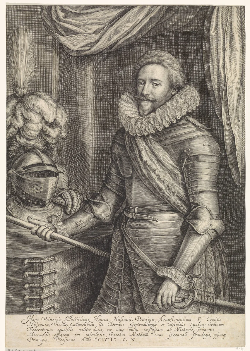 Portret van Frederik Hendrik, prins van Oranje-Nassau by Jacob Matham, print, 1610
