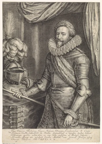 Portret van Frederik Hendrik, prins van Oranje-Nassau by Jacob Matham, print, 1610