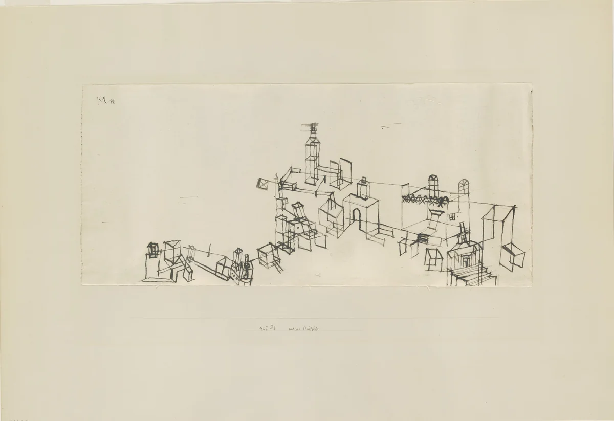View of Ancient City (Antikes Stadtbild) by Paul Klee, drawing, 1927