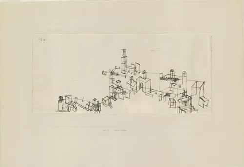 View of Ancient City (Antikes Stadtbild) by Paul Klee, drawing, 1927