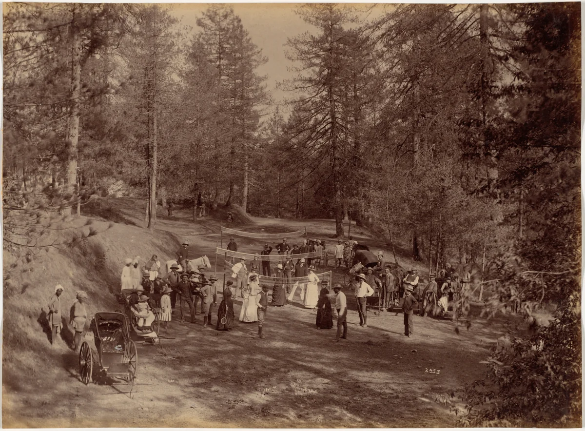 Badminton Party at Mashobra, Shimla by Raja Deen Dayal, photograph, 1887