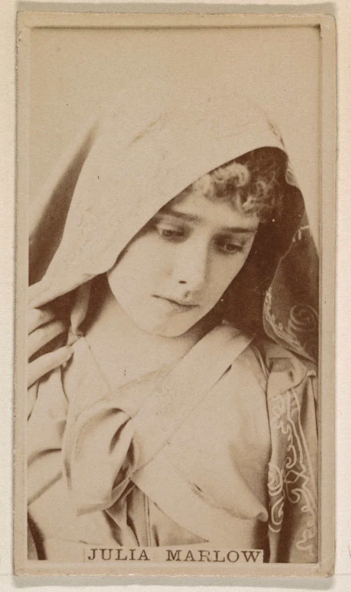 Julia Marlow, from the Actresses series (N245) issued by Kinney Brothers to promote Sweet Caporal Cigarettes by Kinney Brothers Tobacco Company, photograph, 1890