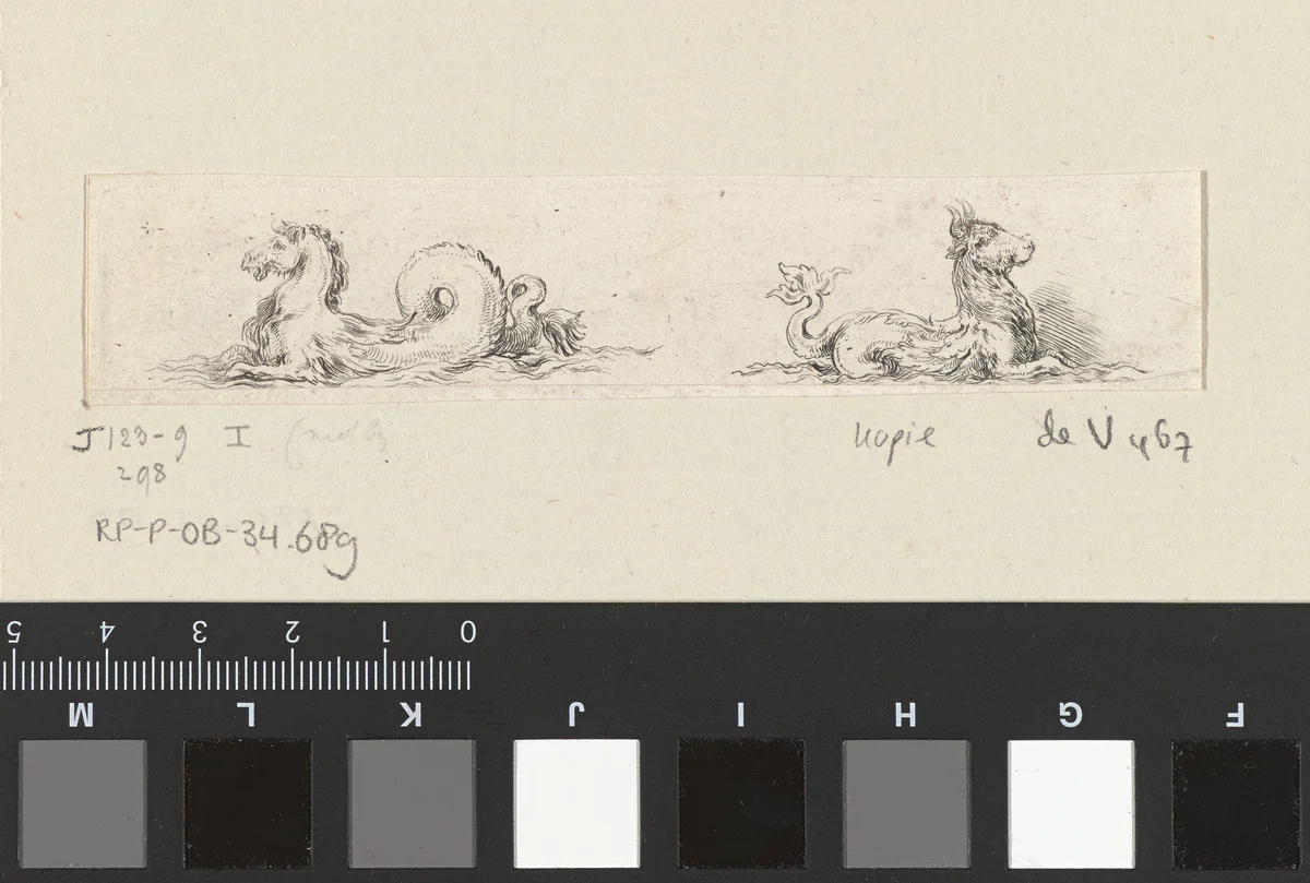 Zeemonsters by anonymous, print, 1620-1664