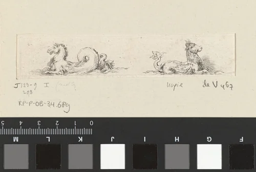 Zeemonsters by anonymous, print, 1620-1664