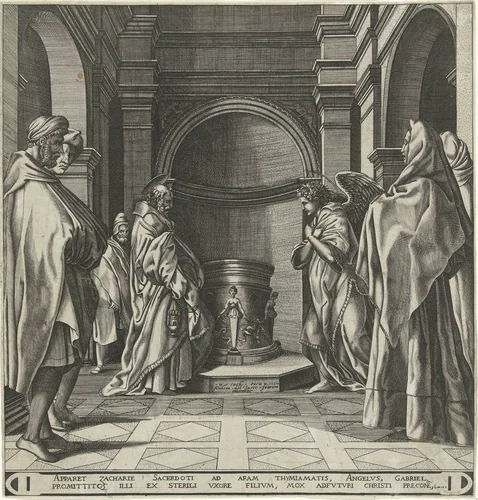 Aankondiging aan Zacharias by Unknown, print, 1551