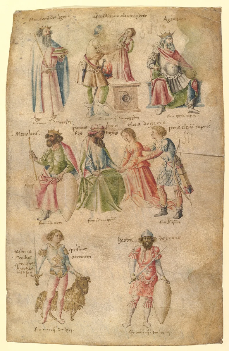 Famous Men and Women from Classical and Biblical Antiquity by Barthelemy d'Eyck, drawing, 1450-1459