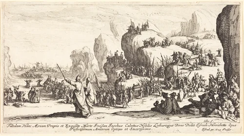 The Crossing of the Red Sea by Jacques Callot, print, 1629
