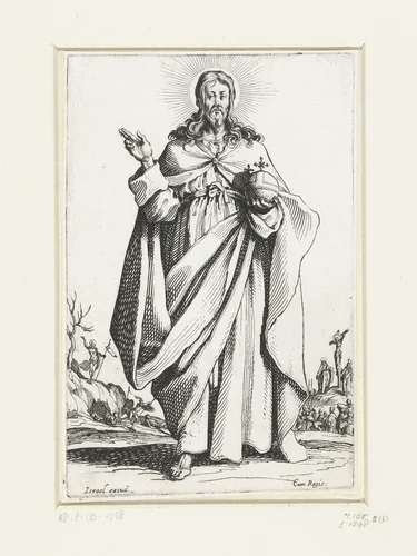 Christus als Salvator Mundi by Jacques Callot, print, 1631