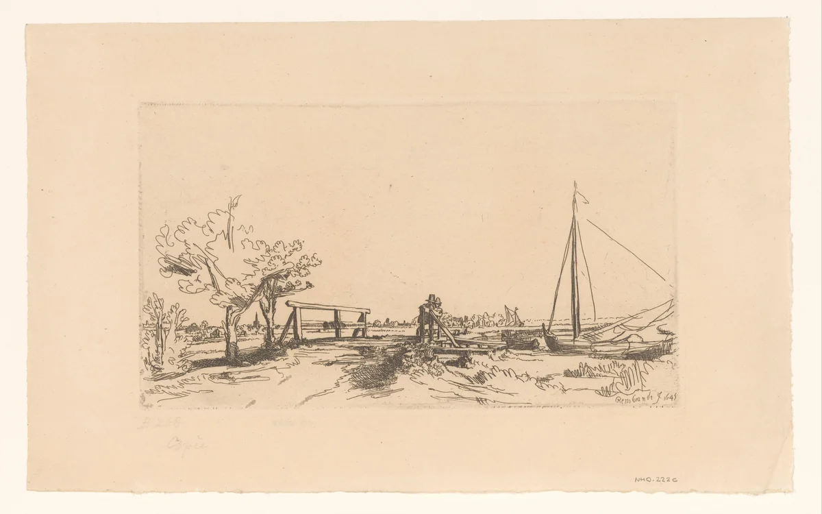Het bruggetje van Six by Ignace-Joseph de Claussin, print, 1807-1809