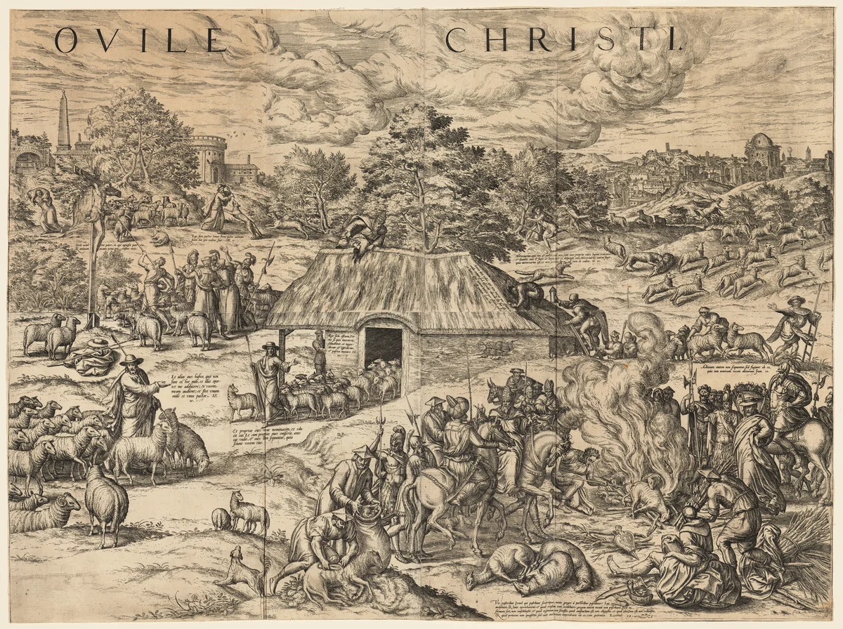 The Parable of the Good Shepherd by anonymous, print, 1565-1575