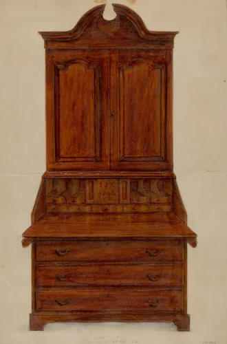 Desk by Franklin C. Moyan, index of american design, 1935-1942