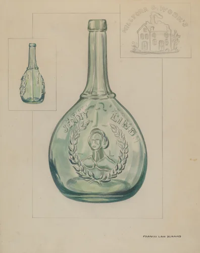 Bottle by Francis Law Durand, index of american design, 1935-1942