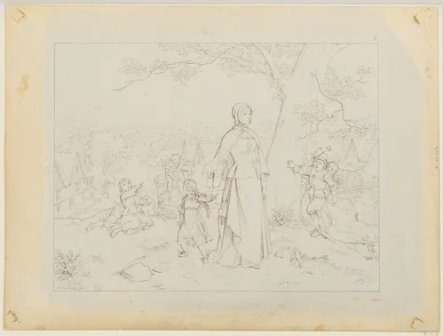 Pearl, from Nathaniel Hawthorne's "The Scarlet Letter" by Felix Darley, drawing, 1874-1884