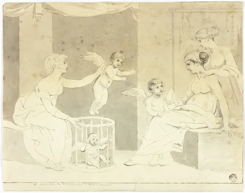 Seller of Loves (after Herculancum frieze) by John Downman, drawing, 1770-1824