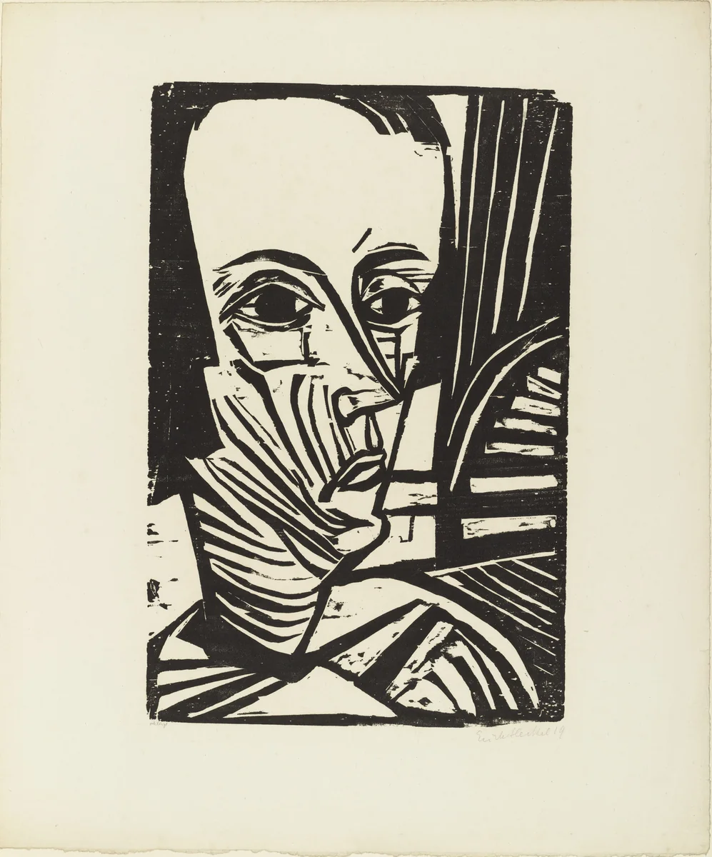 A.N. from the portfolio Eleven Woodcuts, 1912-1919 (Elf Holzschnitte, 1912-1919) by Erich Heckel, print, 1919