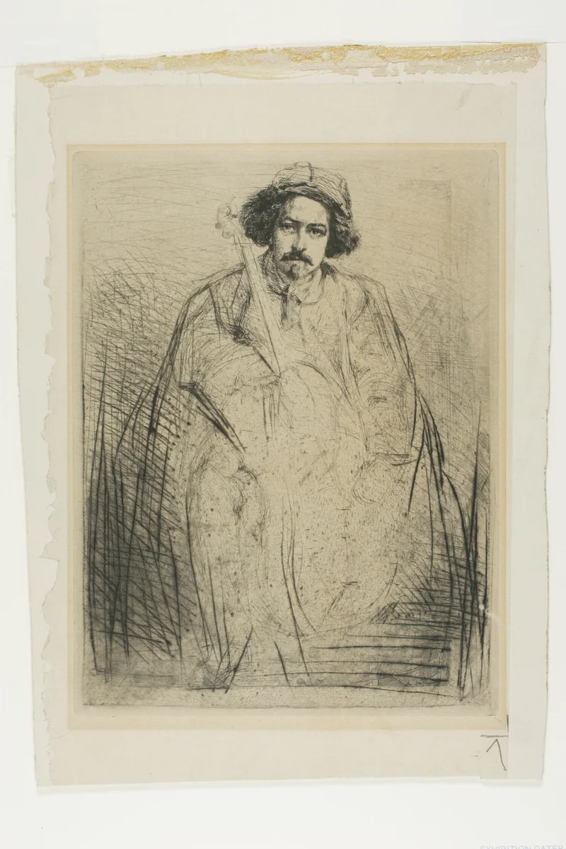 J. Becquet, Sculptor by James McNeill Whistler, print, 1859