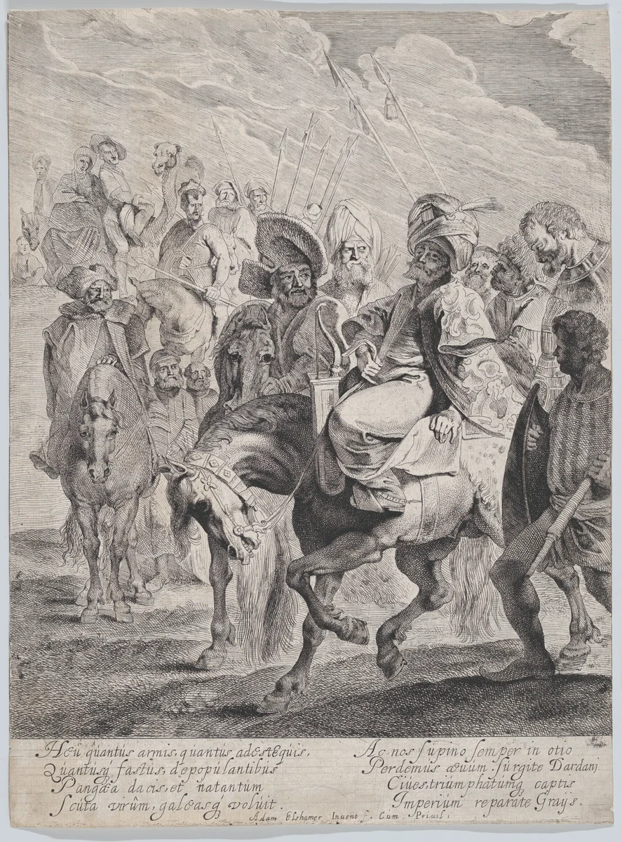 A Turkish Prince on Horseback by Pieter Soutman, print, 1615-1625