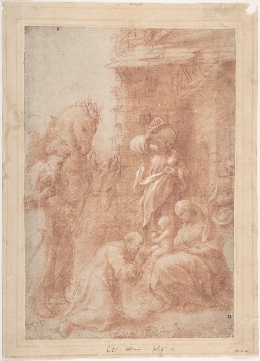 The Adoration of the Magi by Correggio, drawing, 1512-1522