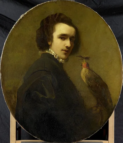 The Falconer by Christoffel Bisschop, painting, 1850-1880