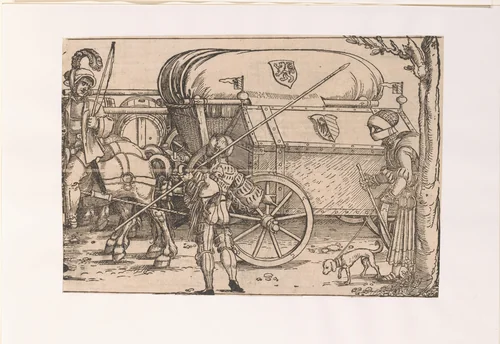 Soldatenoptocht naar links (deel 4) by anonymous, print, 1510-1550