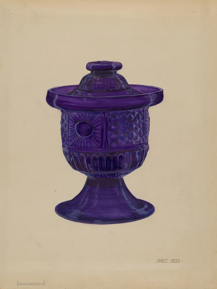 Sugar Bowl with Cover by Janet Riza, index of american design, 1934