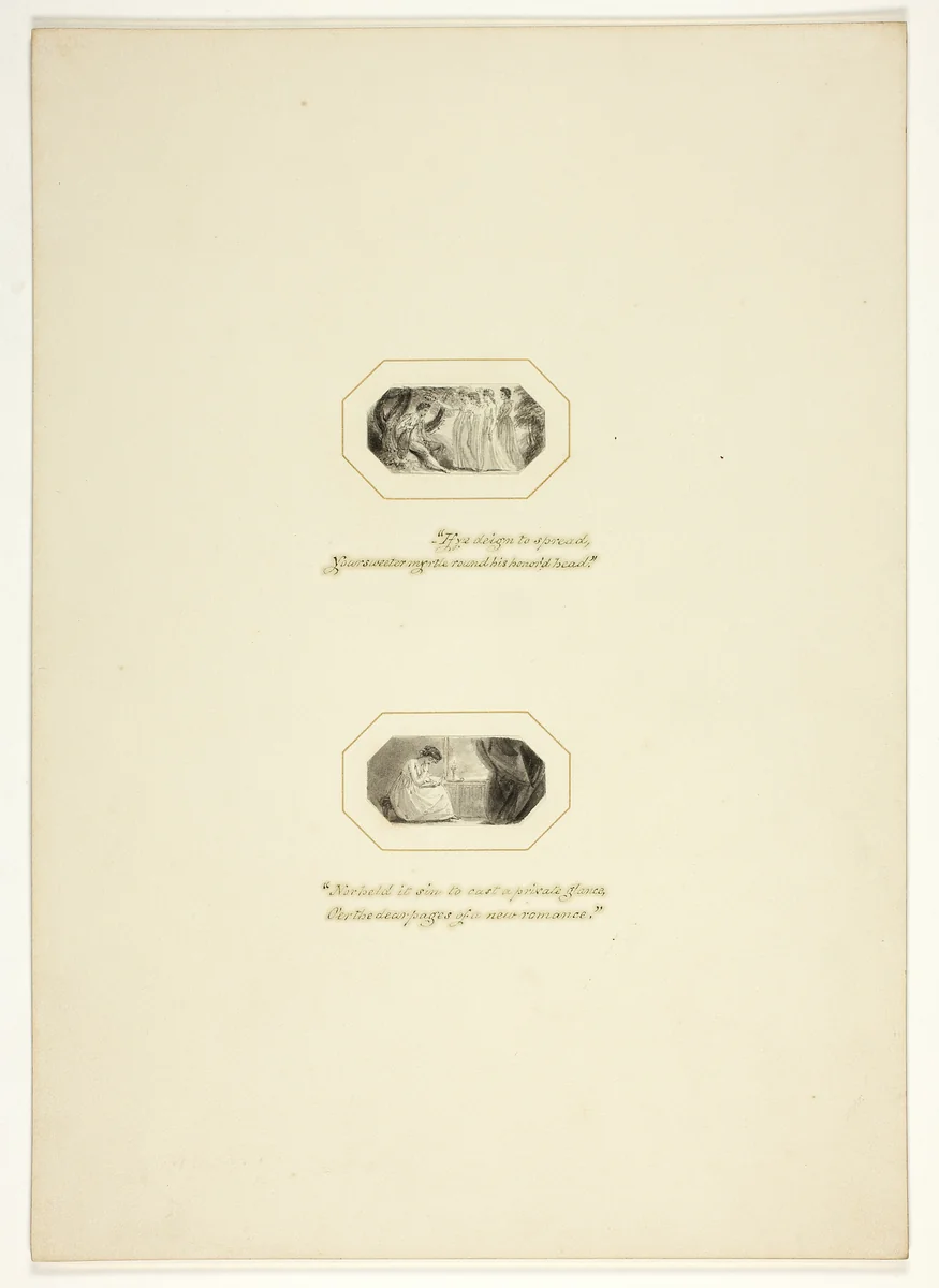 Study for a plate from The Triumphs of Temper, in the 1796 Royal Engagements Pocket Book by Thomas Stothard, drawing, 1790-1800