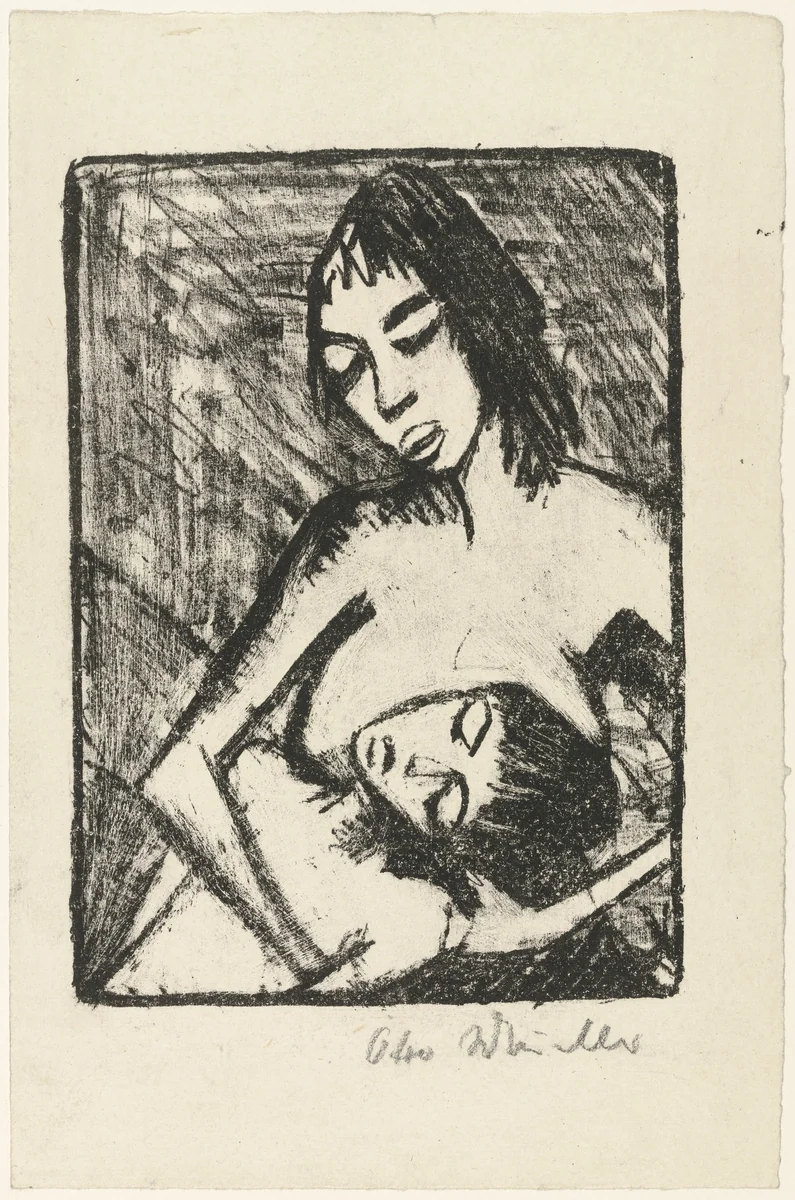 Mother and Child 2 (Small Version) (Mutter und Kind 2 [kleine Fassung]) by Otto Mueller, print, 1920