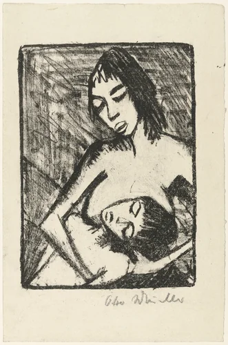 Mother and Child 2 (Small Version) (Mutter und Kind 2 [kleine Fassung]) by Otto Mueller, print, 1920