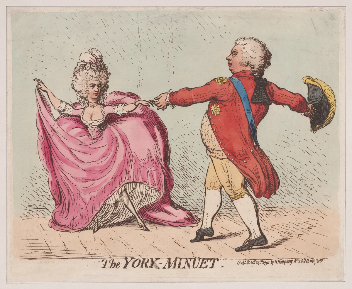 The York-Minuet by James Gillray, print, 1791