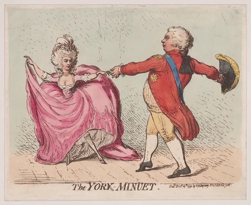 The York-Minuet by James Gillray, print, 1791