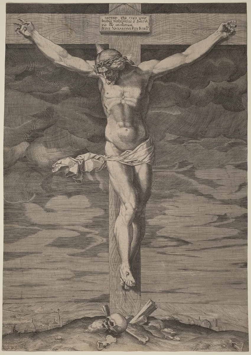 The Crucifixion by Annibale Carracci, print, 1581