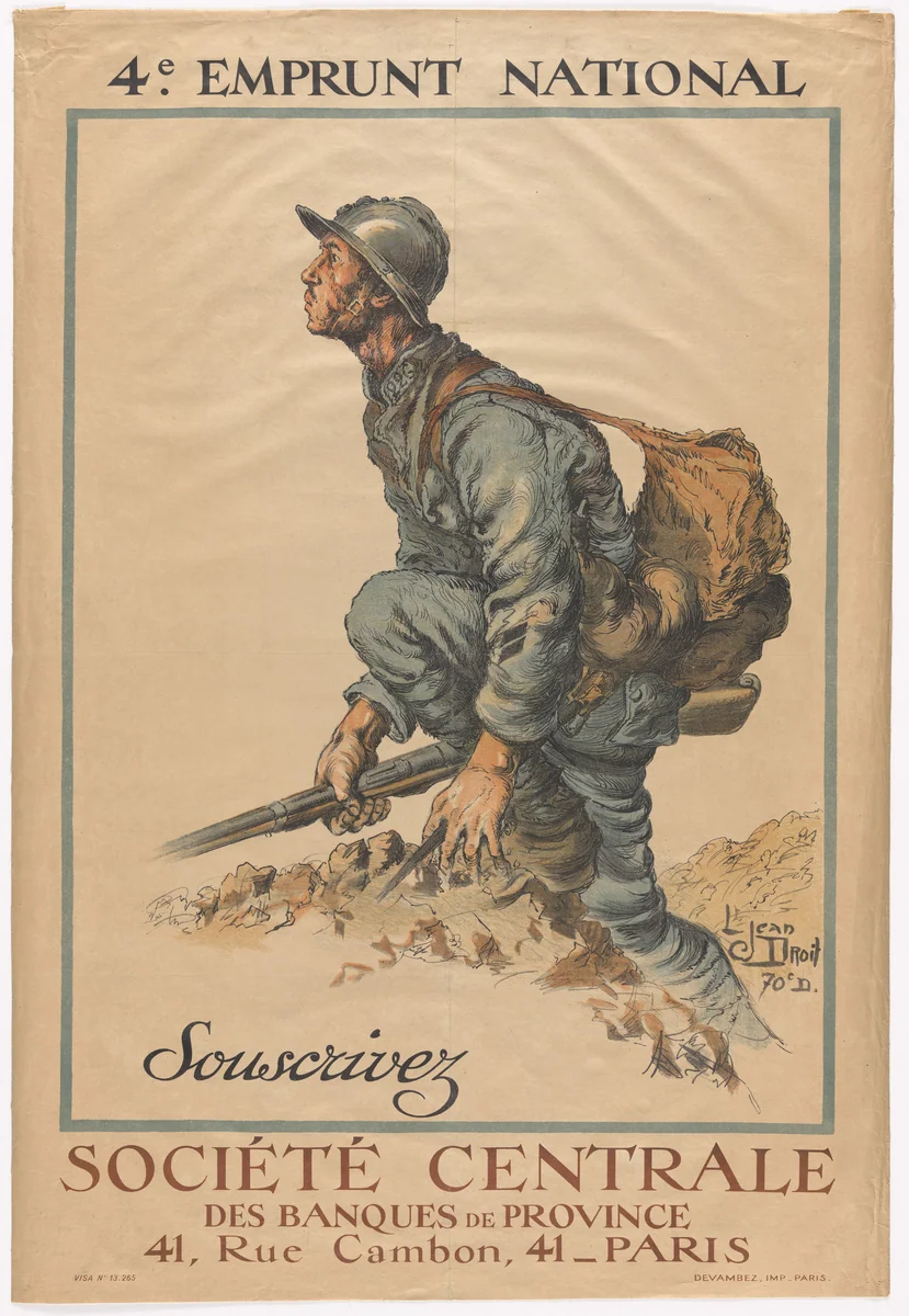 4e Emprunt National: Souscrivez by L. Jean Droit, design, 1918