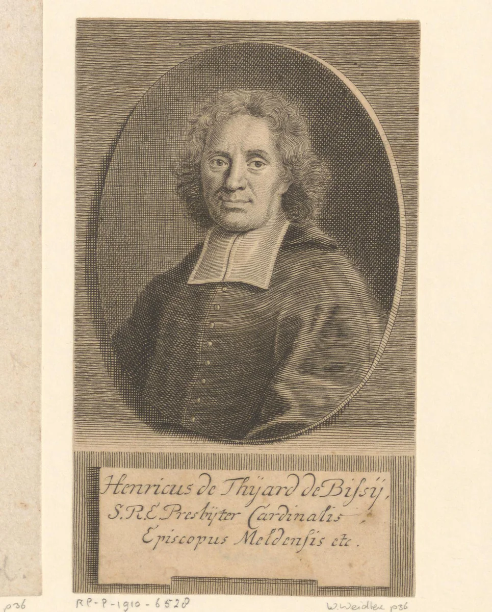 Portret van Henri de Thiard de Bissy by Martin Bernigeroth, print, 1719