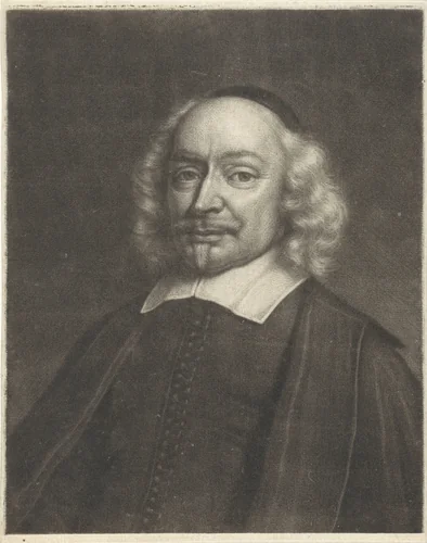Portret van de predikant Hendrick Blancheteste by Wallerant Vaillant, print, 1658-1677