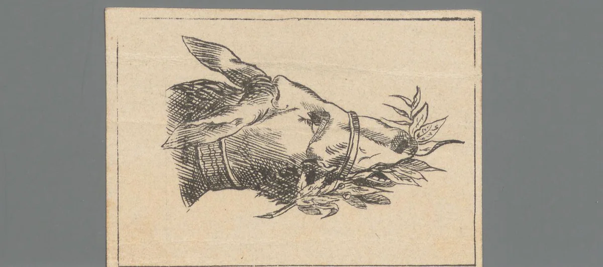 Man met bladermuts by anonymous, print, 1820-1899