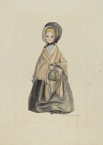 Quaker Doll by Bertha Semple, index of american design, 1935-1942
