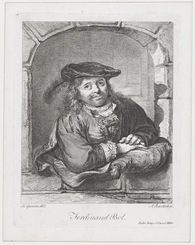 Portrait of Ferdinand Bol by Adam von Bartsch, print, 1803-1808