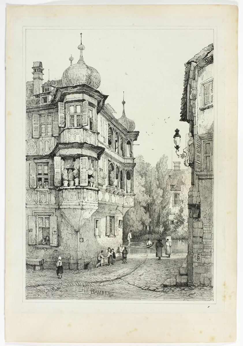 Bamberg, from Facsimiles of Sketches made in Flanders and Germany by Samuel Prout, print, 1833