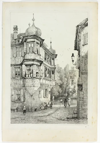 Bamberg, from Facsimiles of Sketches made in Flanders and Germany by Samuel Prout, print, 1833