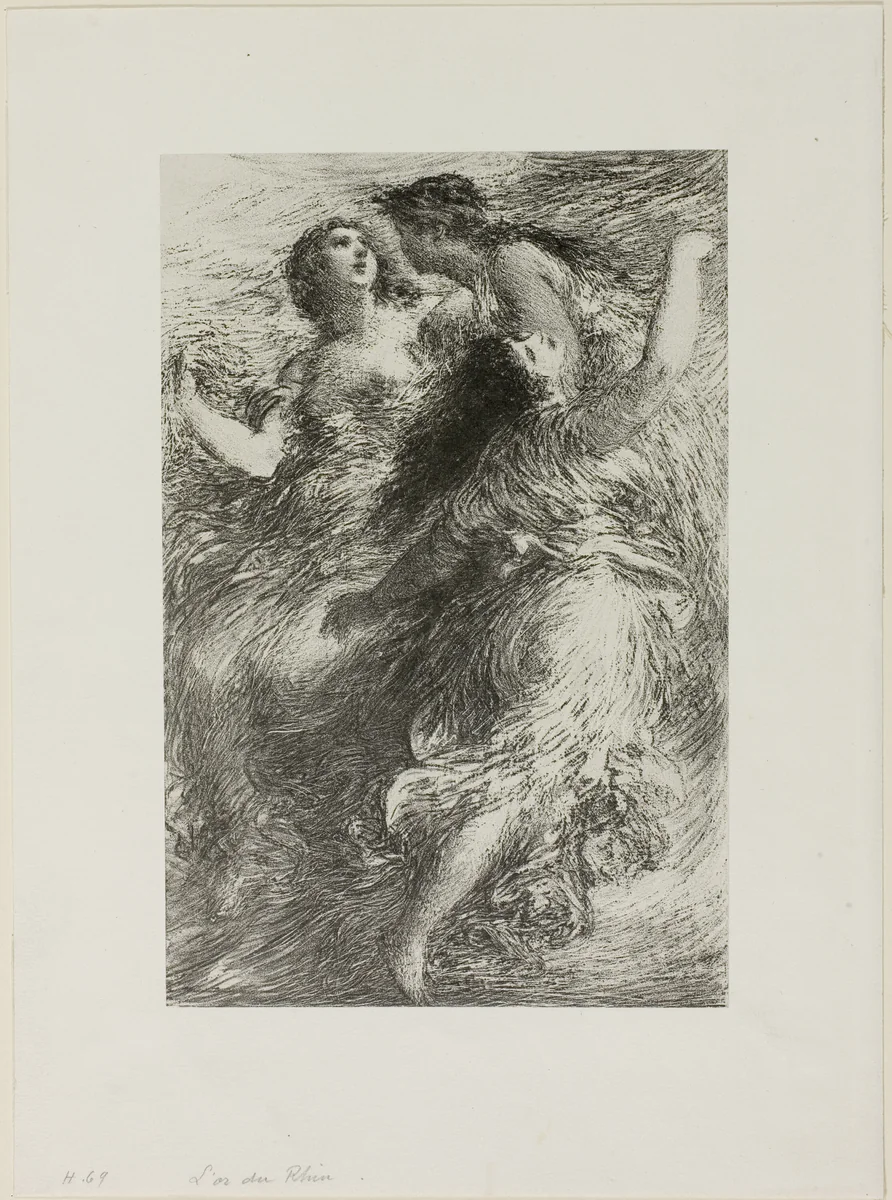 The Rhinegold: Scene I, The Rhinemaidens by Henri Fantin-Latour, print, 1886