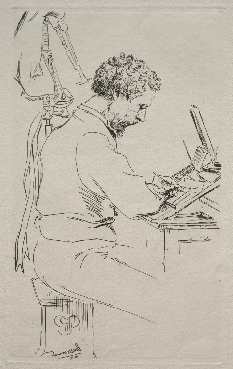 Charles Kean by Félix Bracquemond, print, 1871