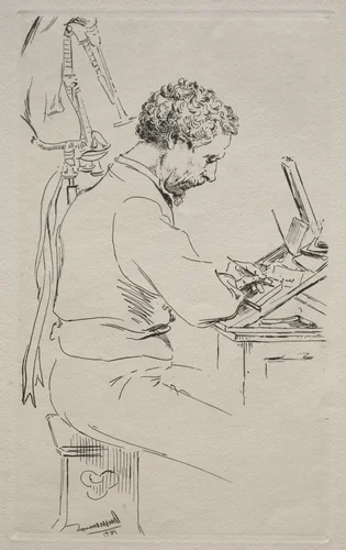 Charles Kean by Félix Bracquemond, print, 1871