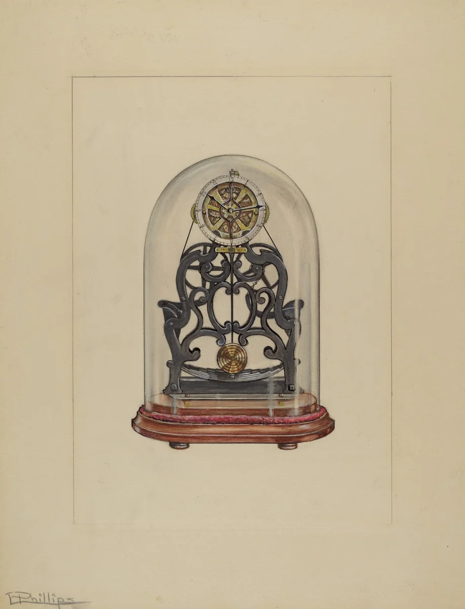 Clock by Lawrence Phillips, index of american design, 1937