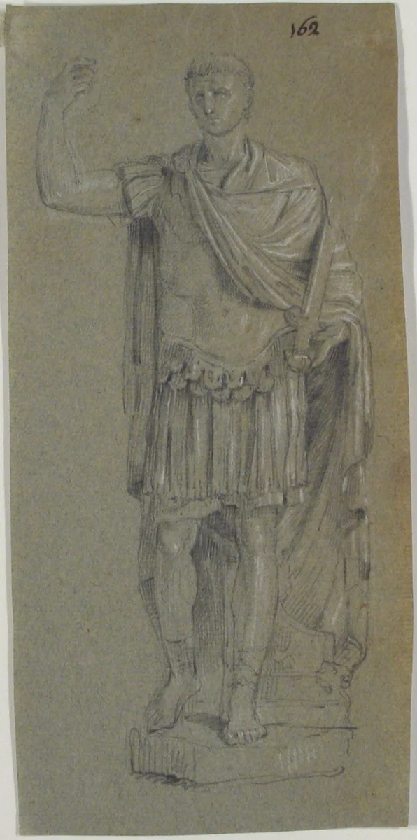 Classical Male Nude Statue by anonymous, drawing, 1700-1799