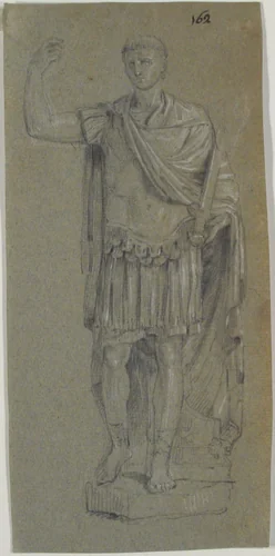 Classical Male Nude Statue by anonymous, drawing, 1700-1799